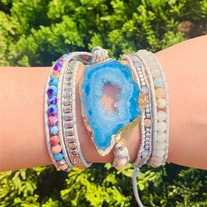 Unique Boho Wrap Bracelet Jasper Stone